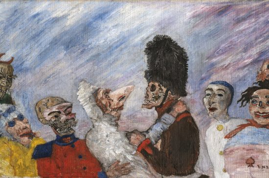 James Ensor, Skelett verhaftet Maskierte, 1891, © The Phoebus Foundation Antwerp